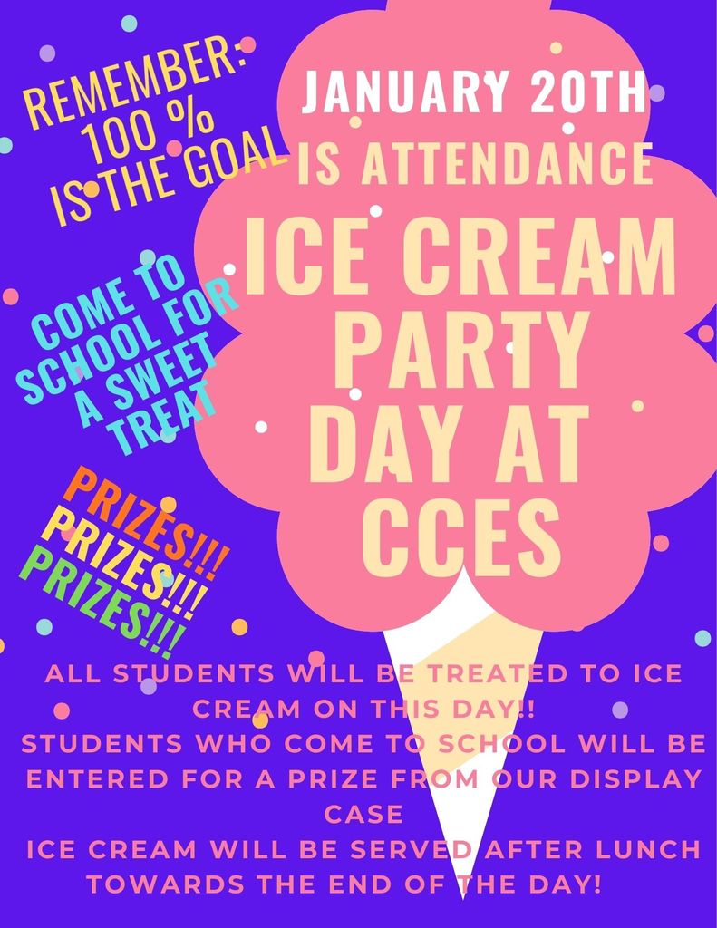 January Ice Cream Party Flyer