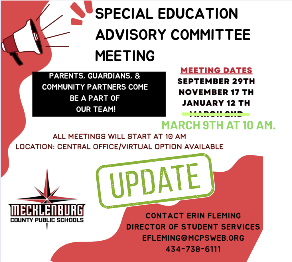 The meeting previously scheduled for March 2nd has been moved. Please mark your calendars for the new date:  🗓️ NEW DATE: Monday, March 9th 🕙 TIME: 10:00 AM 📍 LOCATION: Central Office (Virtual option available!)
