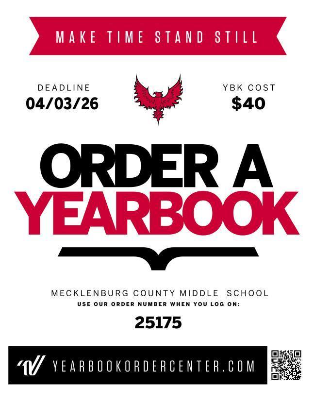 flyer for yearbook sale $40 with code to order is 25175