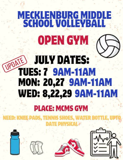 volley ball flyer with new conditioning dates
