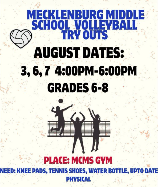 volley ball flyer with new conditioning dates