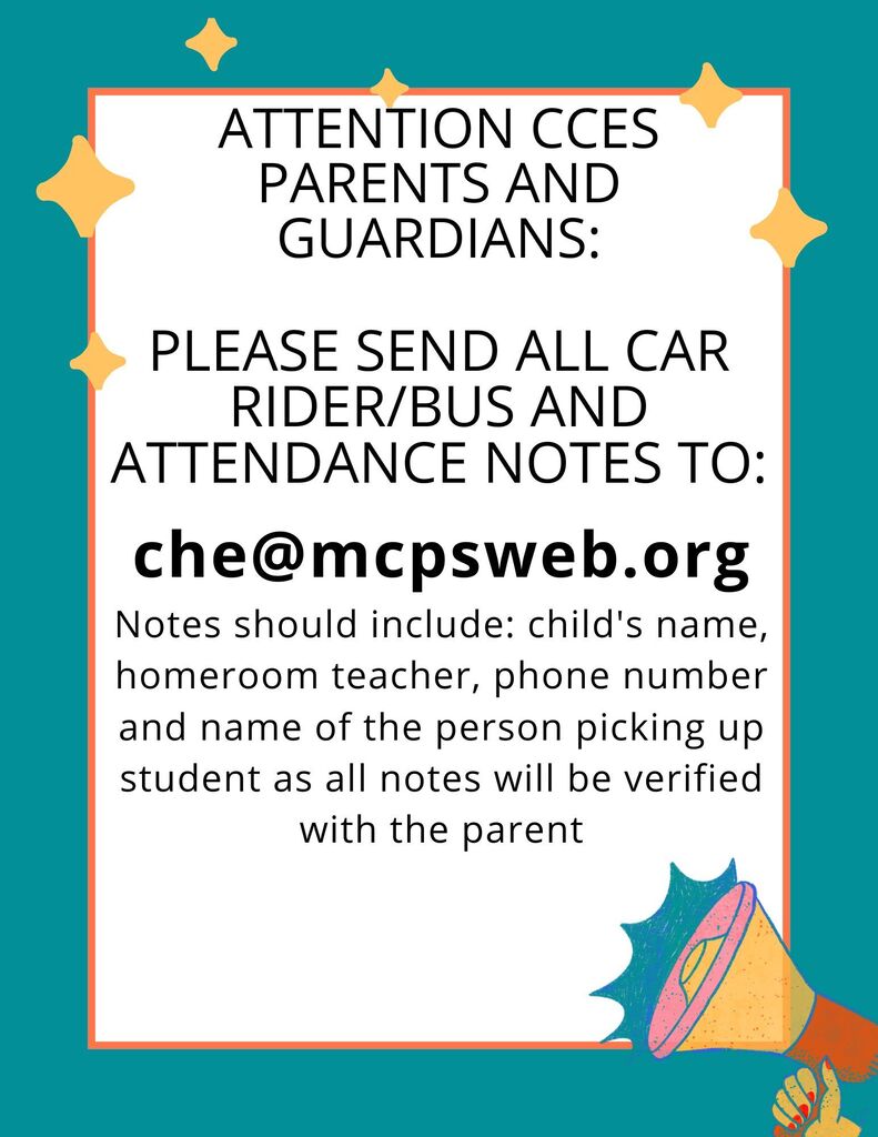 New email for car riders and attendance notes