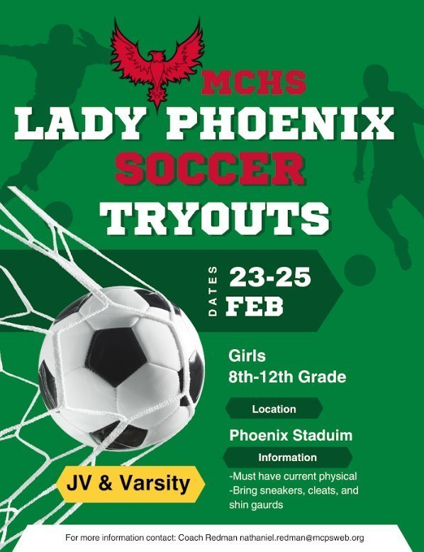 lady phoenix soccer tryouts flyer
