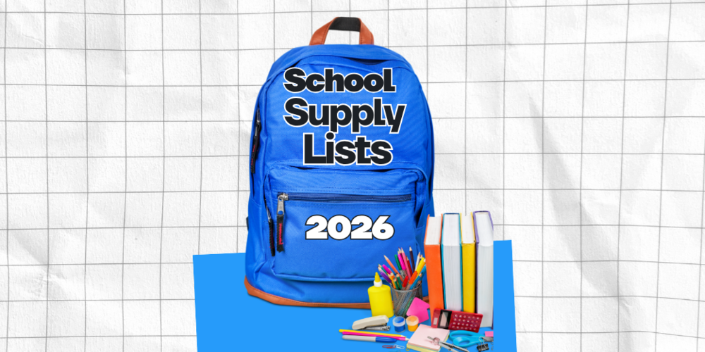 backpack with text School Supply Lists