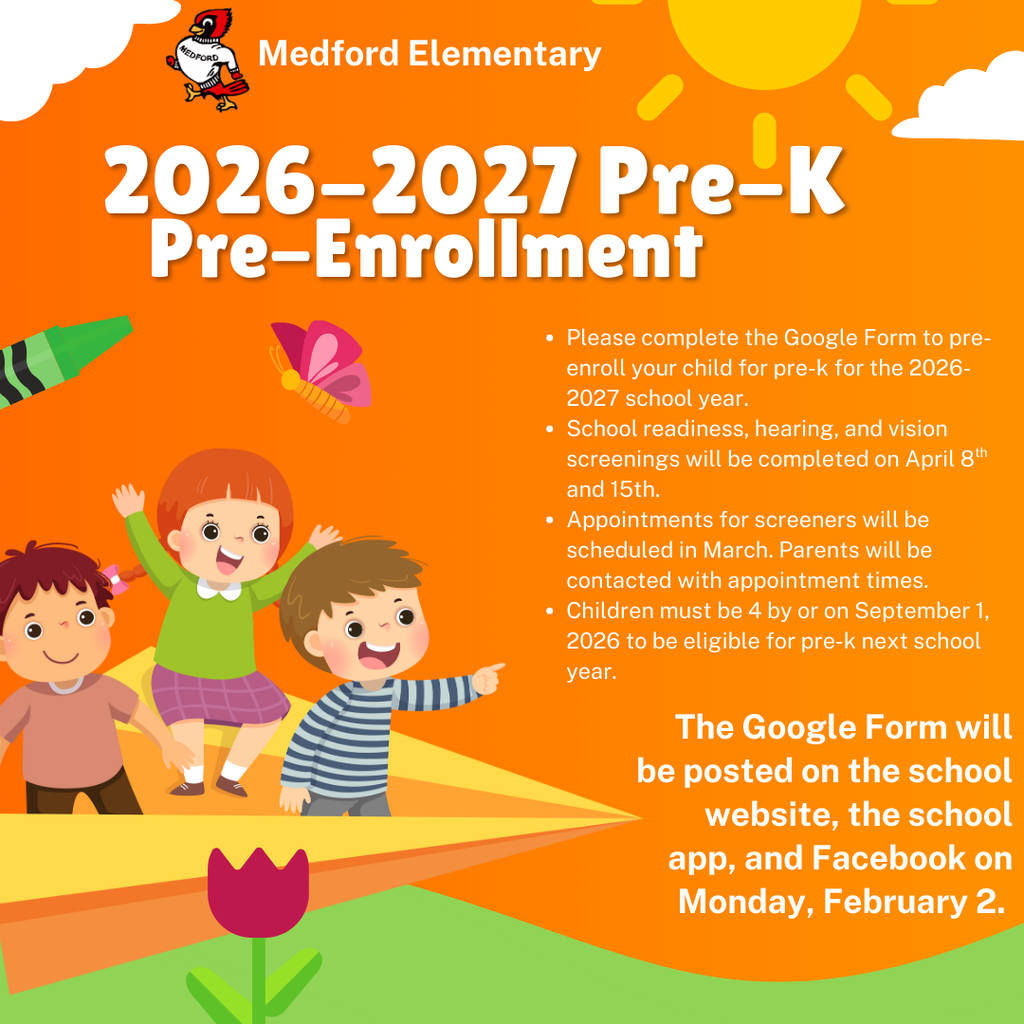Pre-K pre-enrollment flyer