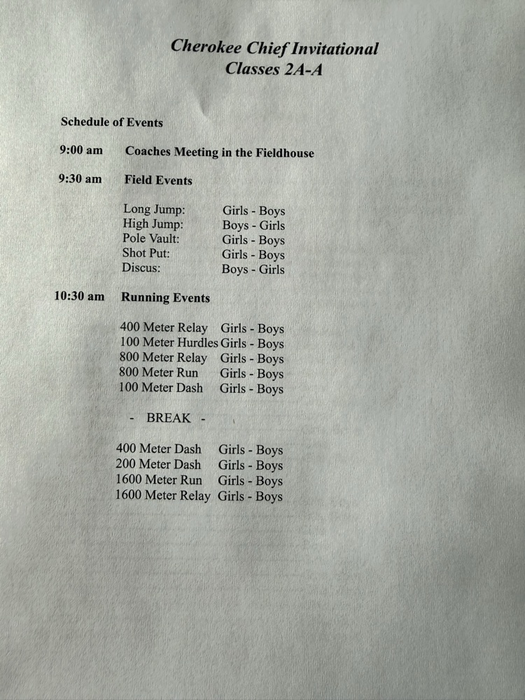 5/6 Cherokee track meet
