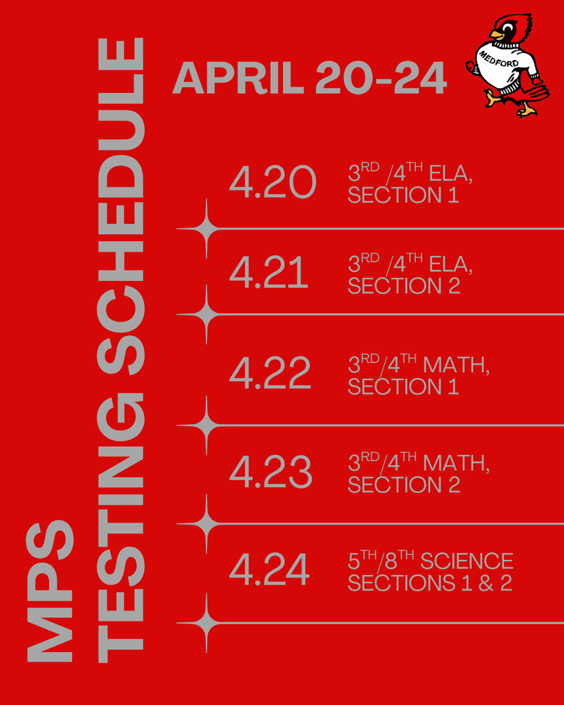 state testing schedule april 20-24