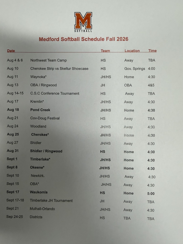 Schedule