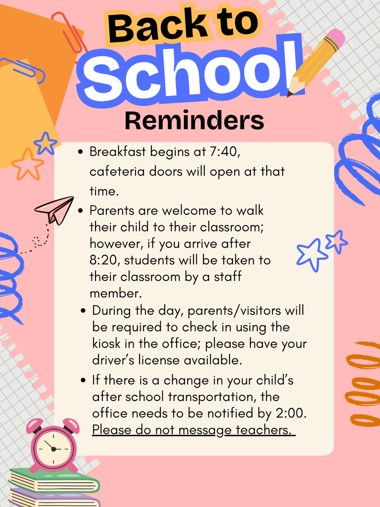 back to school reminders