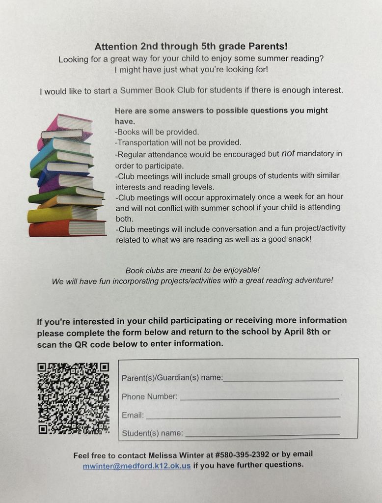Summer book club flyer