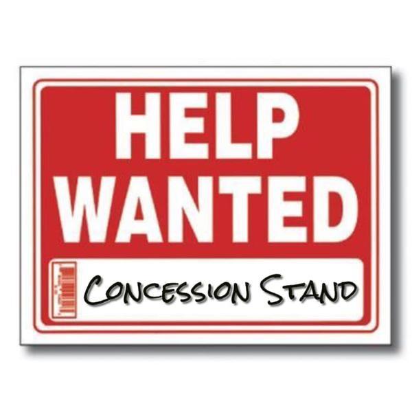 Help Wanted sign for concession stand
