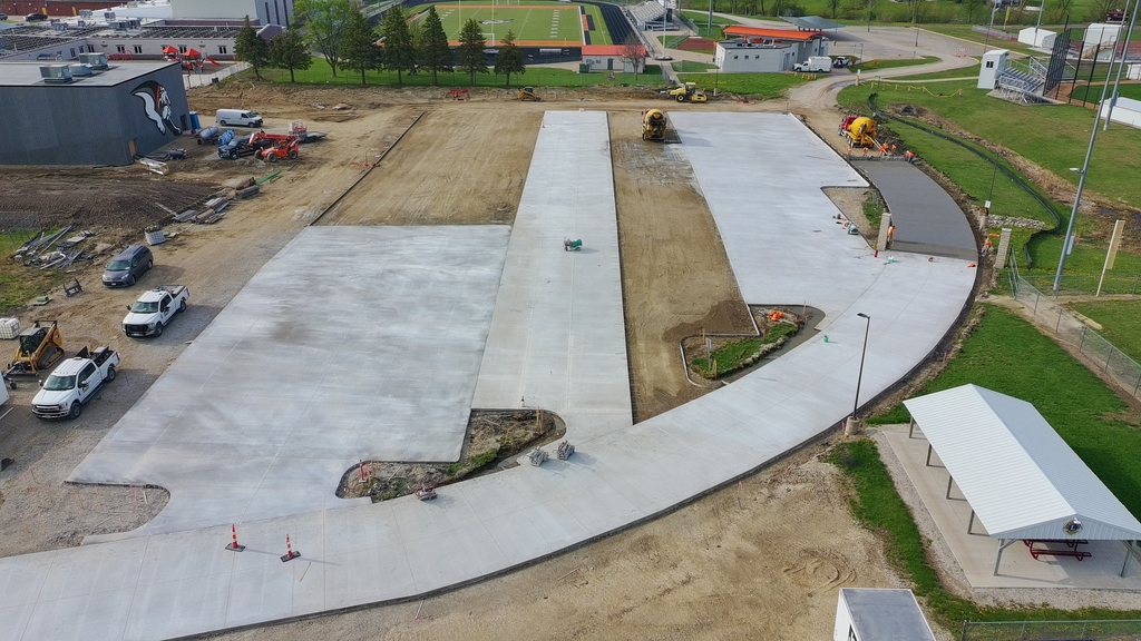 Aerial view of Driveway Construction