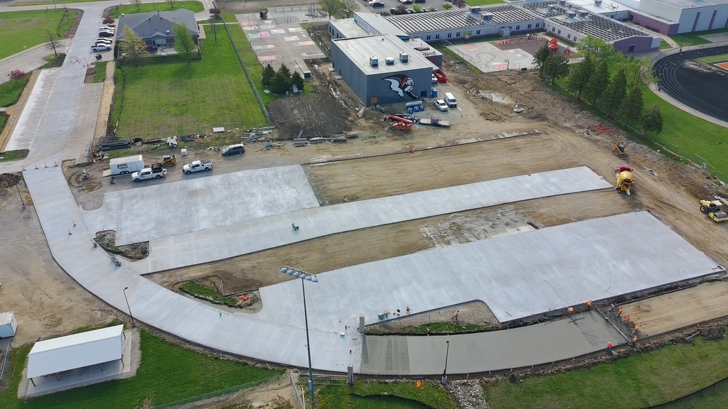 Aerial view of Driveway Construction