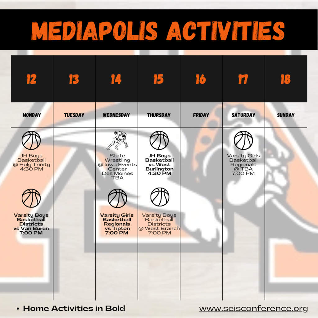 Weekly activities
