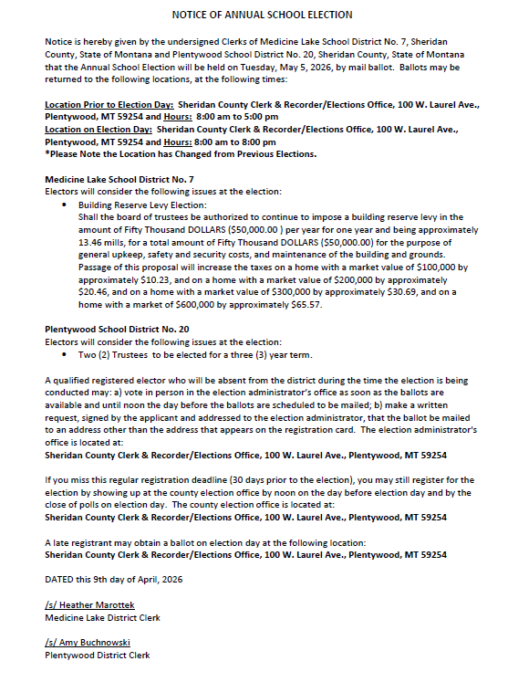 Notice of Annual School Election