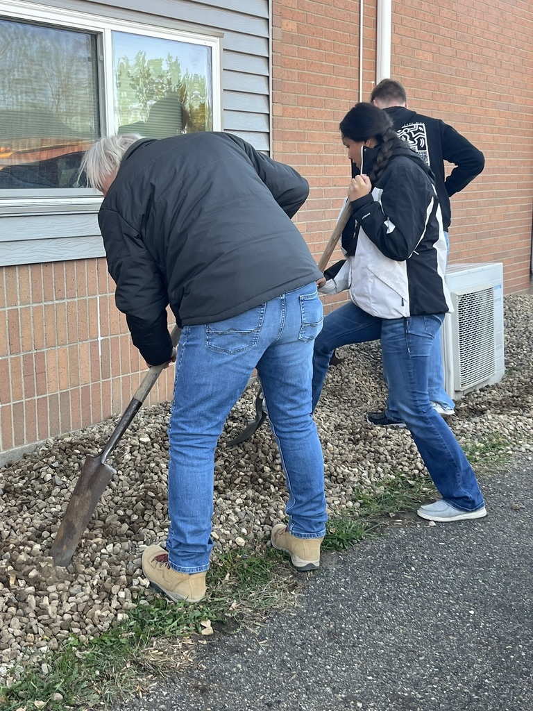 Leveling rock at the school