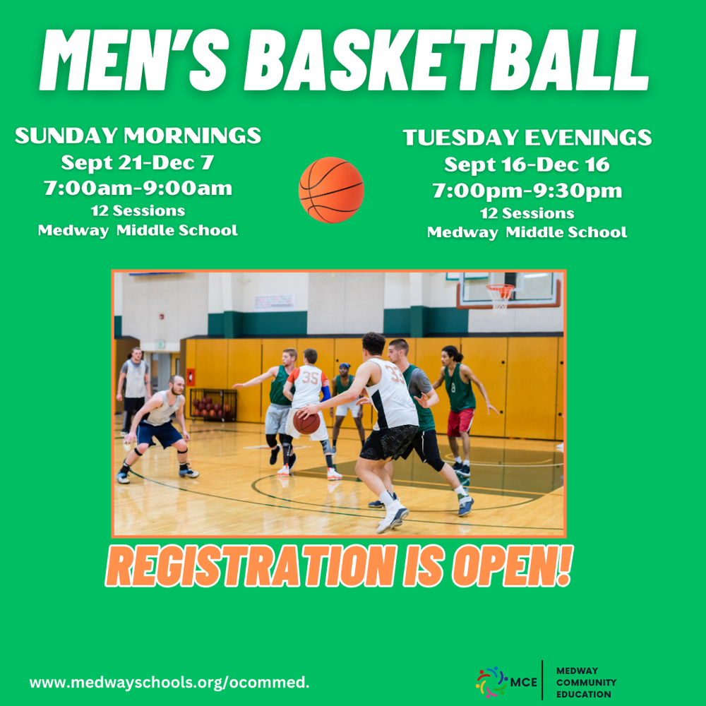 Men's Fall Basketball Leagues ~Sunday and Tuesday Evenings. Registration is Open!