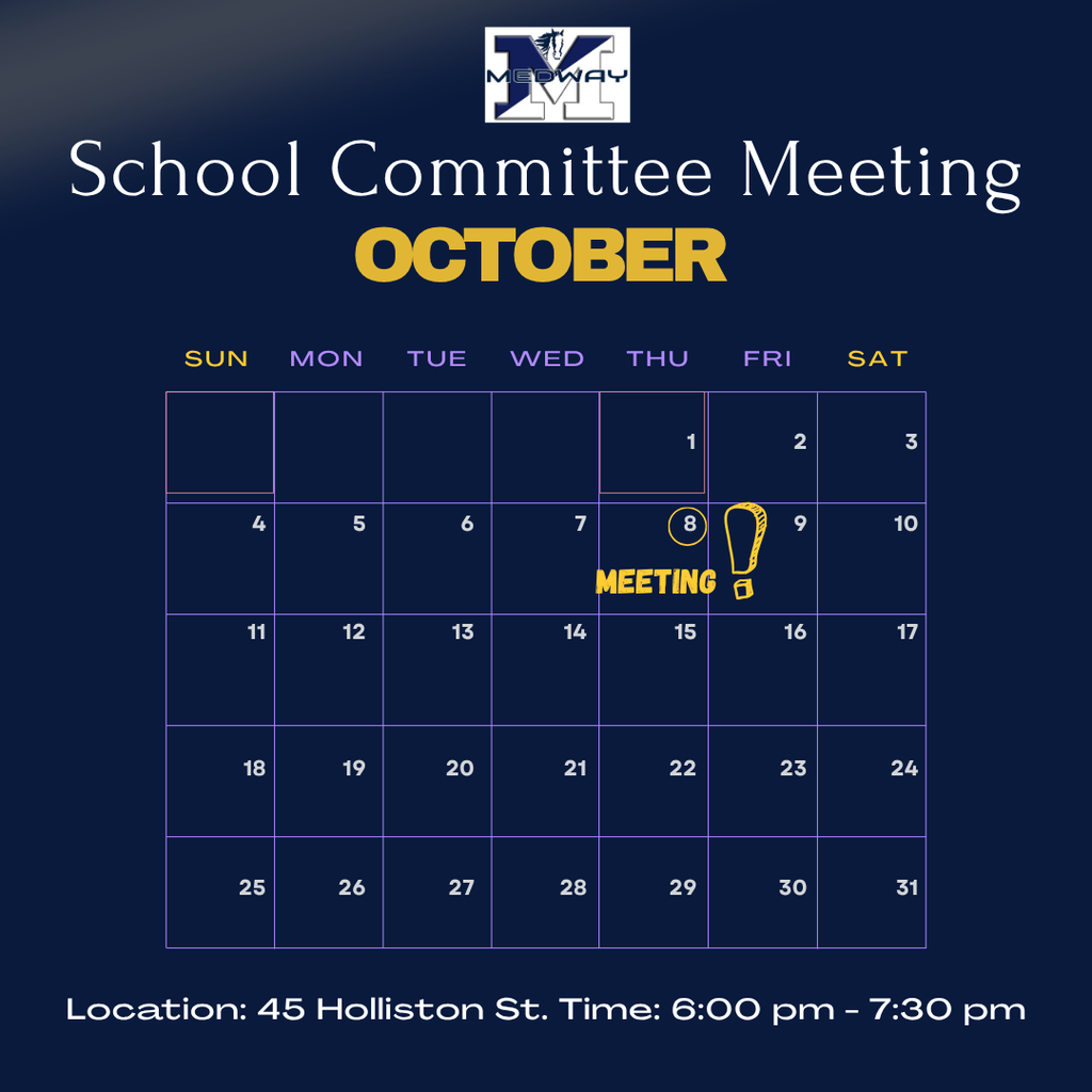school committee meeting on Thursday, October 8, 2026