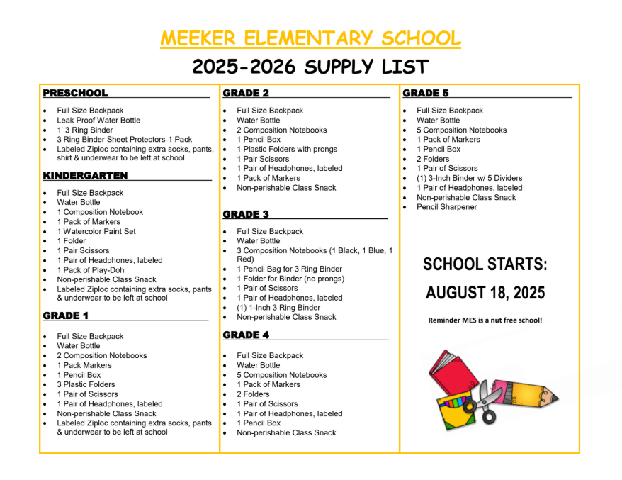 25/26 School Supply List