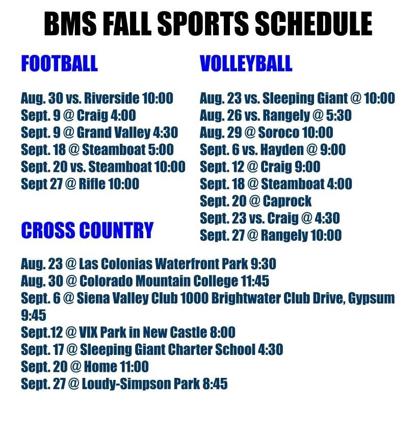 BMS Fall Sports