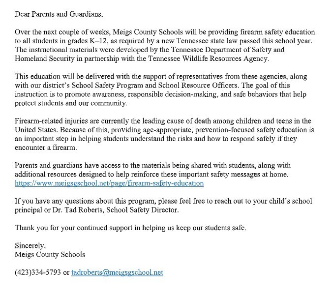 Information about gun safety education
