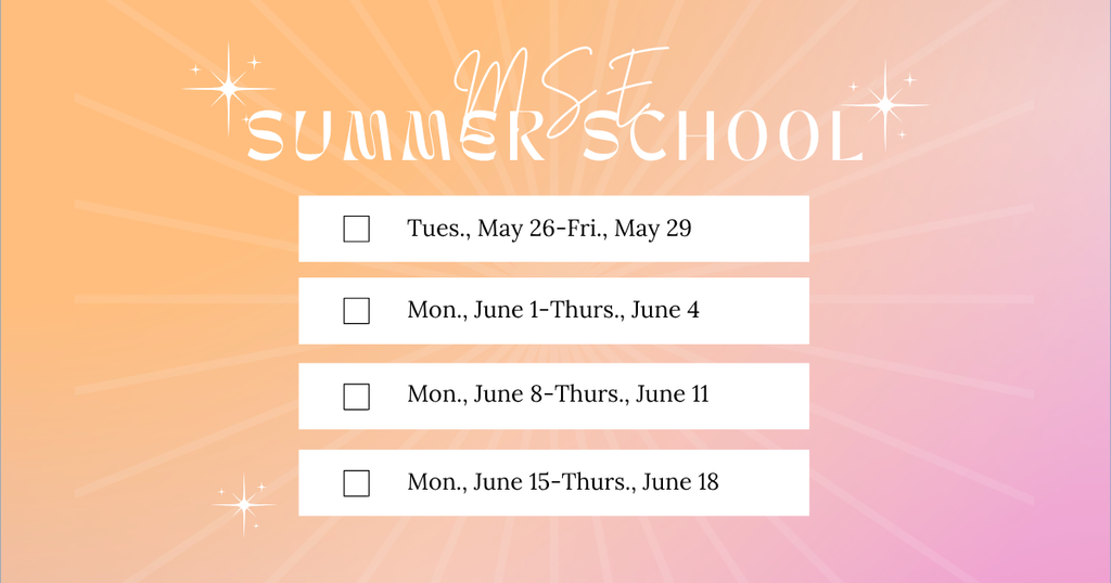 List of dates for summer school