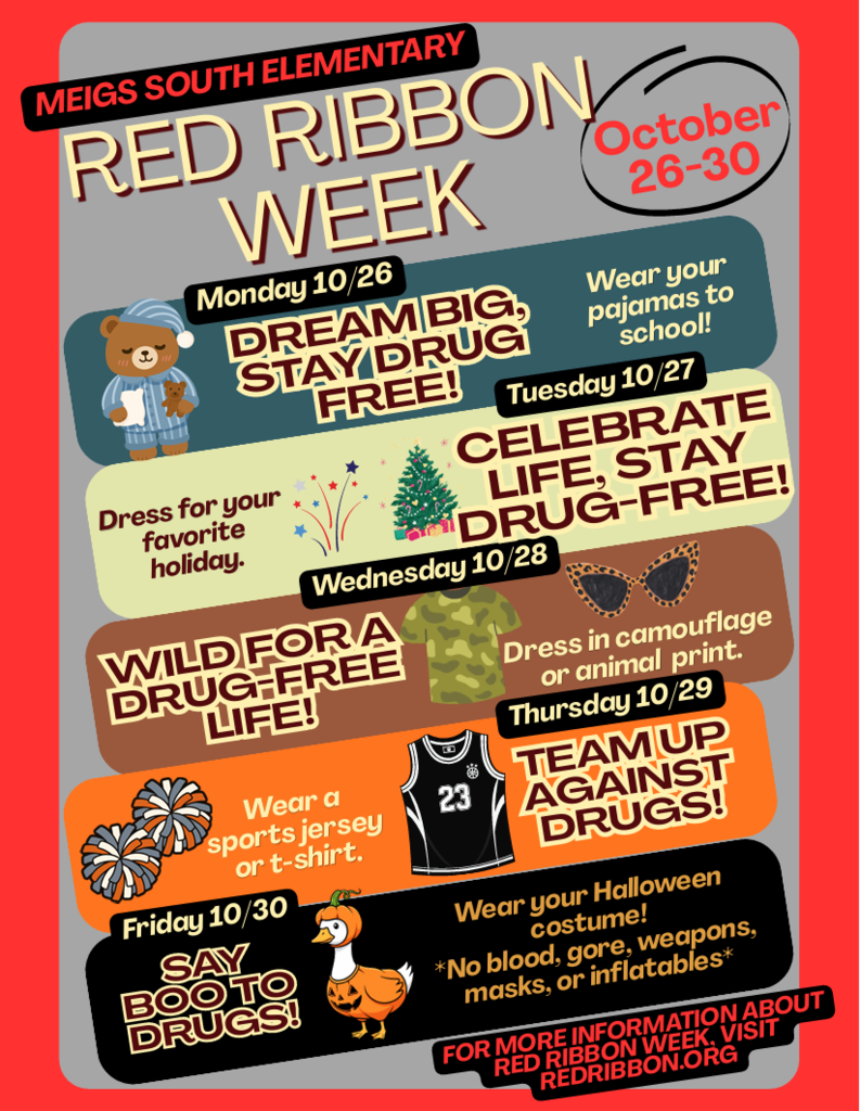 flyer describing activities for Red Ribbon Week