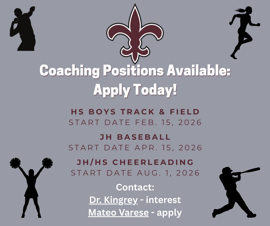 Coaching Positions Available