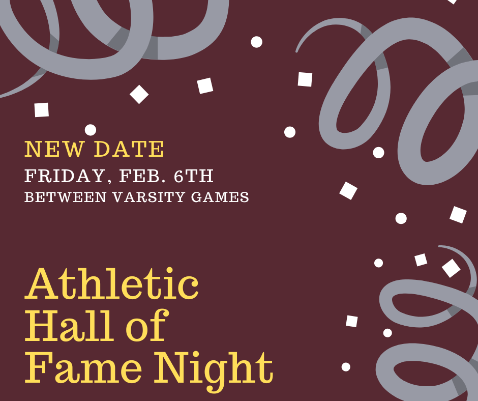 Athletic Hall of Fame Night Date Change