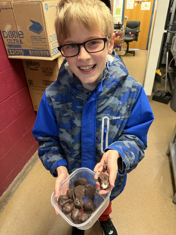 B.F and his chocolate covered cotton balls! 