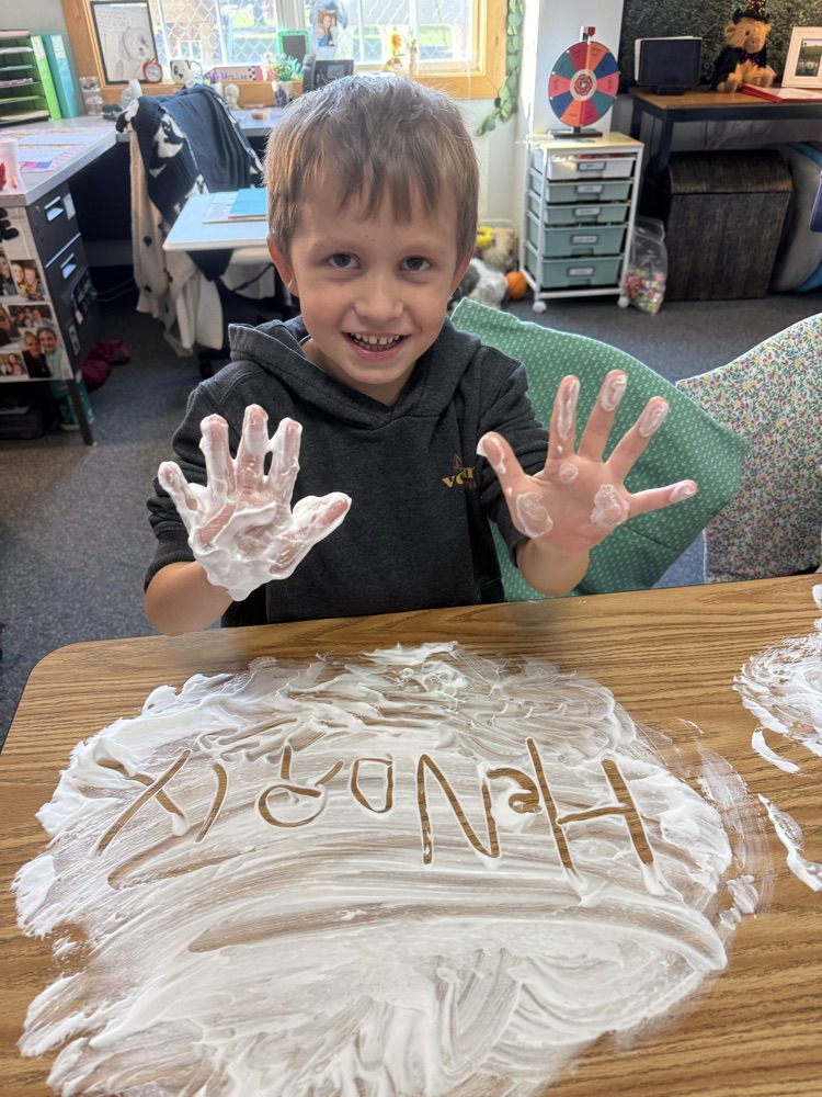 Hendrix has been working hard on writing his name!