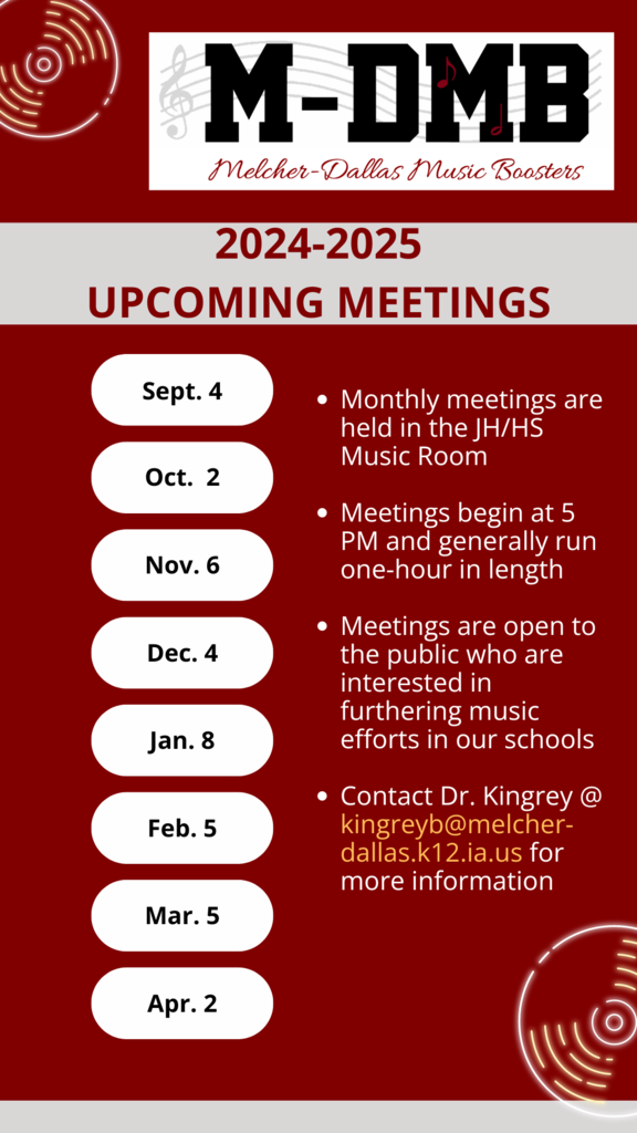 M-D Music Boosters Schedule 24-25