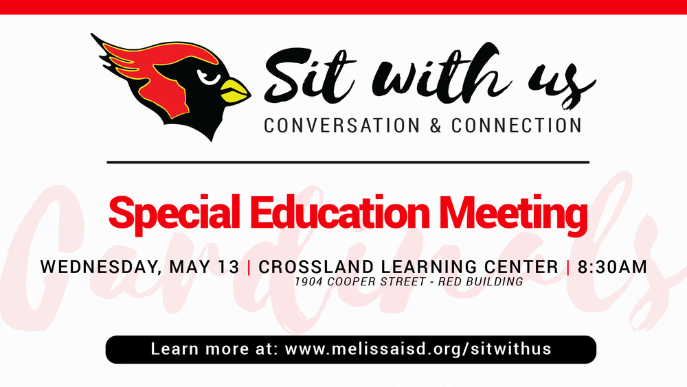 Special Education Sit With Us Meeting May 13