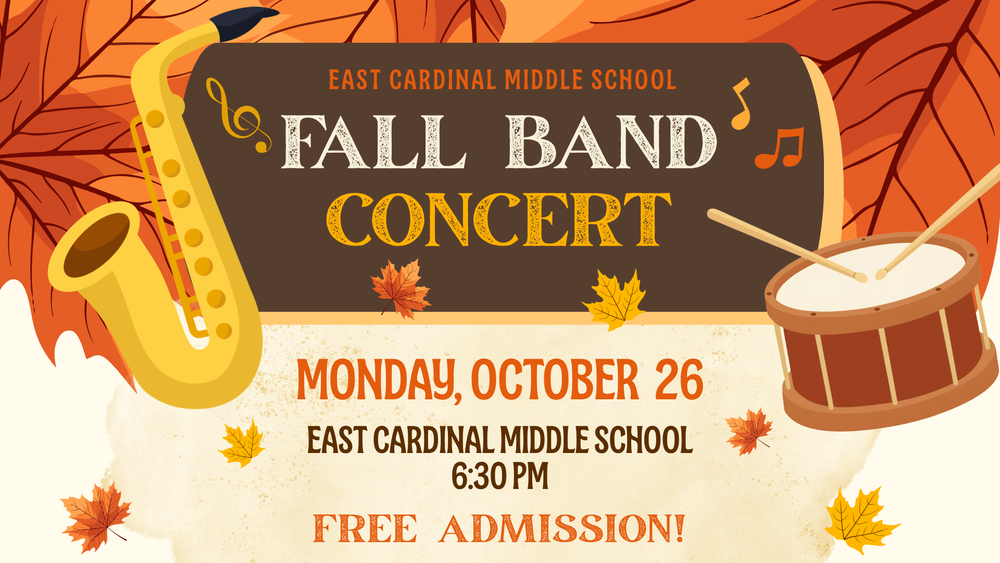 East Cardinal Middle School Band to Perform Fall Concert on Oct. 26