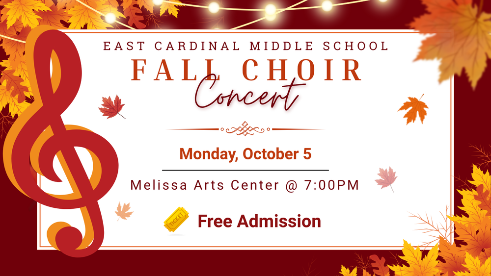  East Cardinal Middle School Choir to Perform Fall Concert