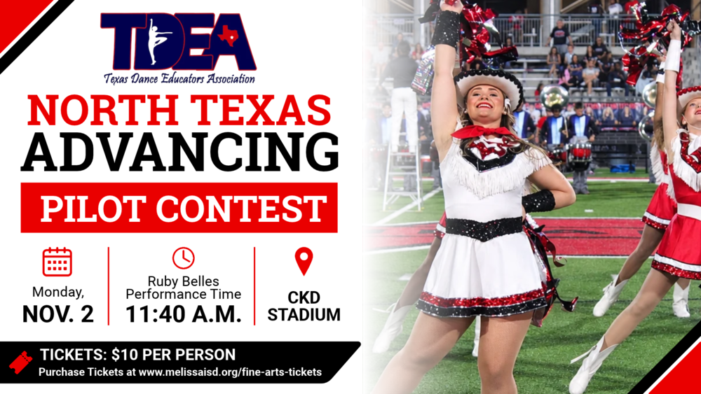 Melissa Ruby Belles to Compete at TDEA North Texas Advancing Pilot Contest at Coach Kenny Deel Stadium