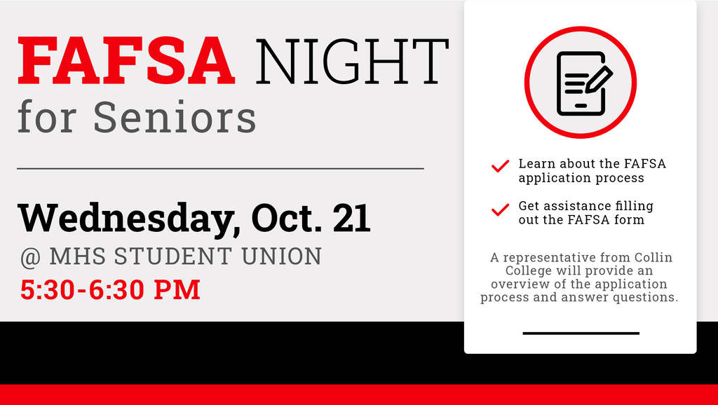 FAFSA Night for Seniors Oct. 21