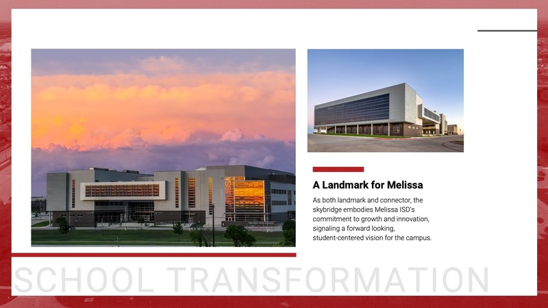 Highlighting that the campus is a landmark for Melissa which photos of the exterior.