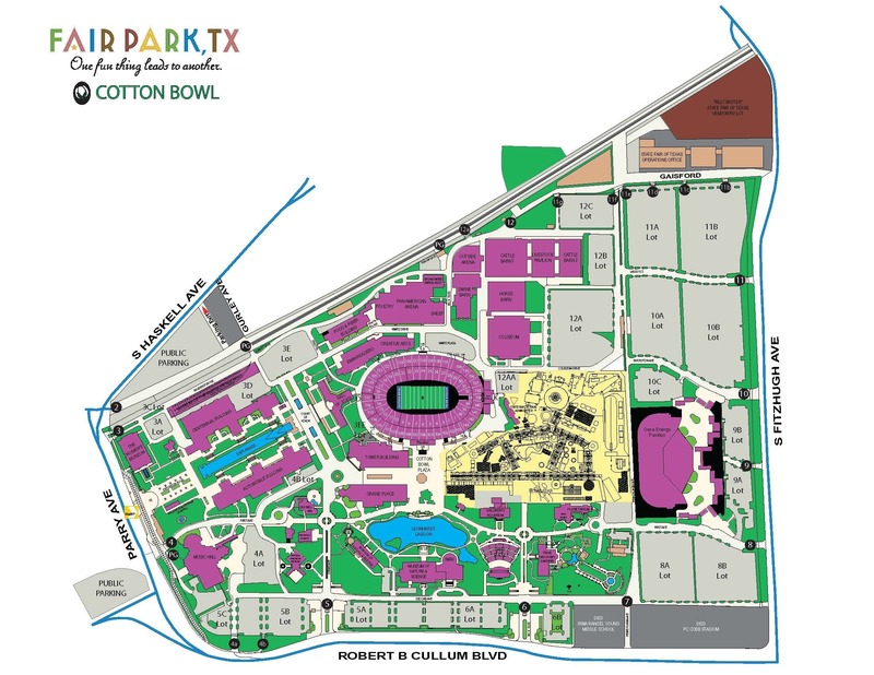 Fair Park Parking Map