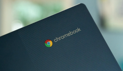 Chromebook with Chrome logo
