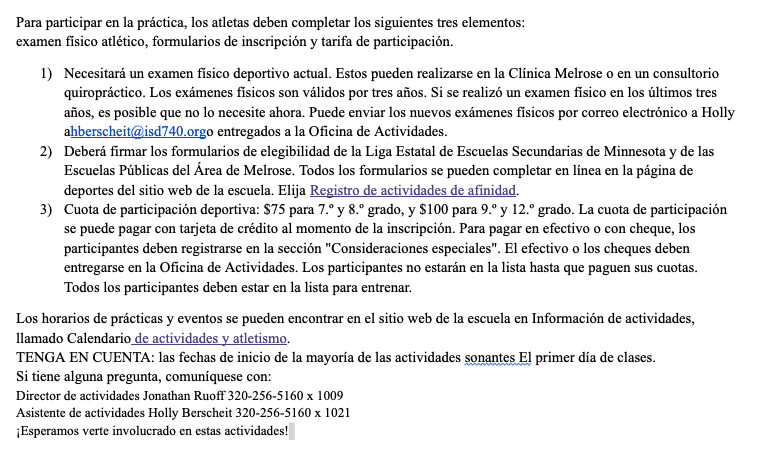 Fall Activities Spanish