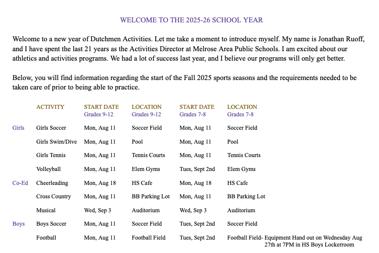 Fall Activities 