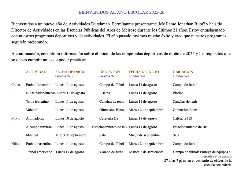 Fall Activities Spanish