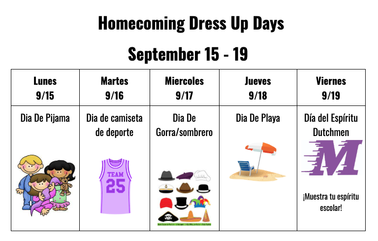 Homecoming Dress up days