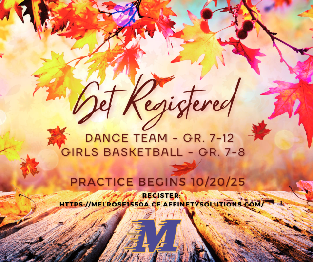 Register for Dance Team or 7/8 Girls Basketball! Practice begins 10/20/25