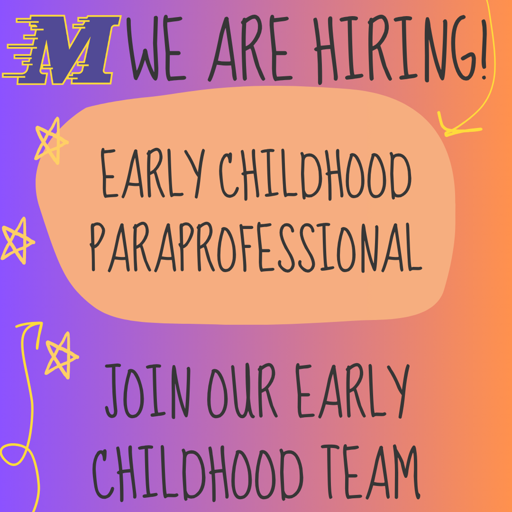 hand drawn stars and arrows on a colorful background anda moving M