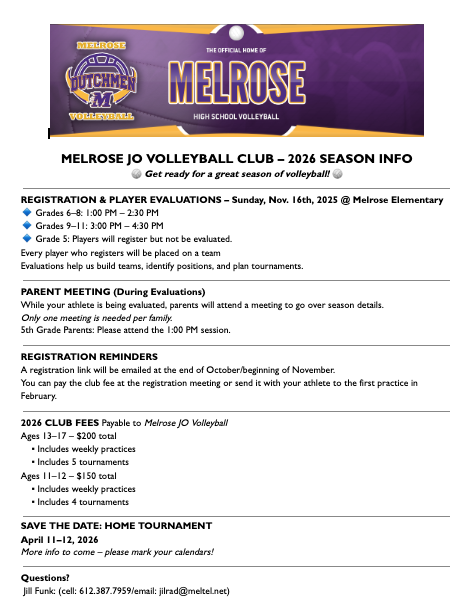 Melrose JO Volleyball
