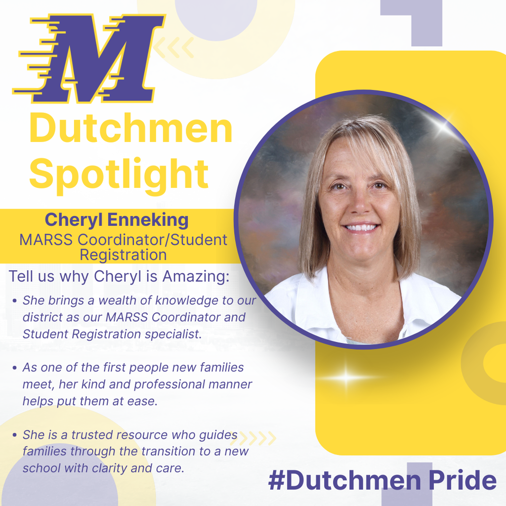 Woman with a white shirt, shoulder length blonde hair and a smile on a  purple and gold geometric background