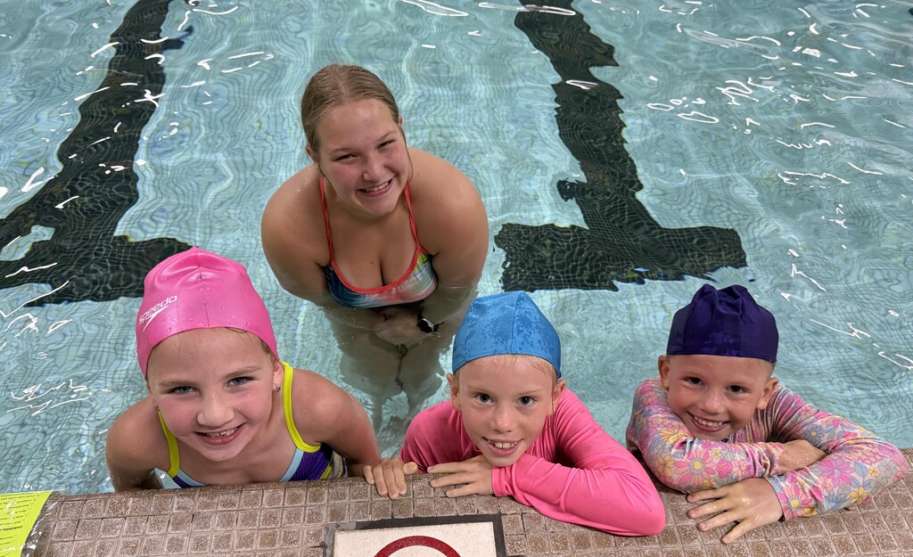 girls in a pool