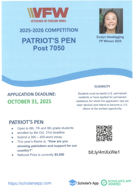 Patriot's Pen grades 6-8